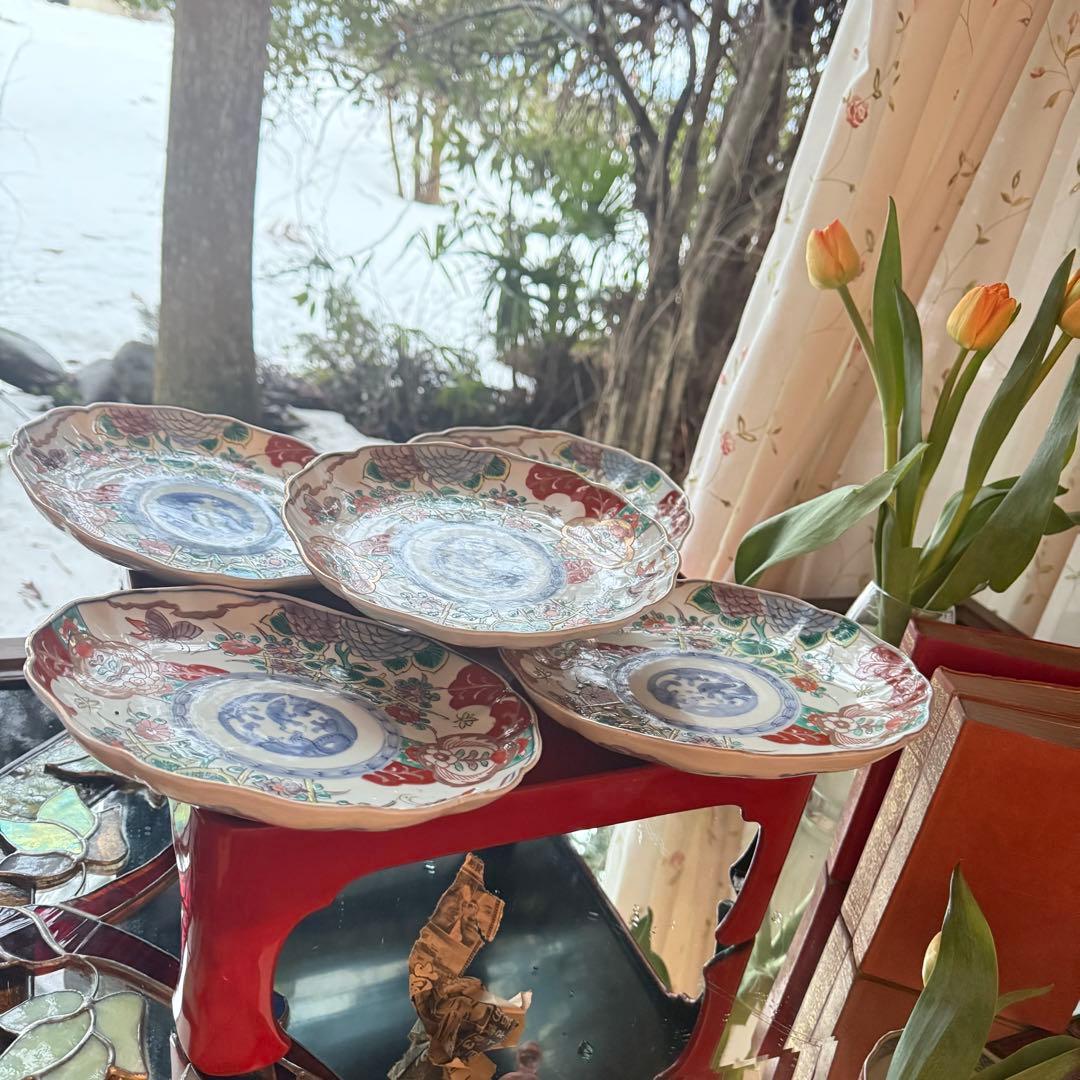 大雪特別価格‼️伊万里上手錦手Dragon❌あじさい 桐に蝶 蜂と