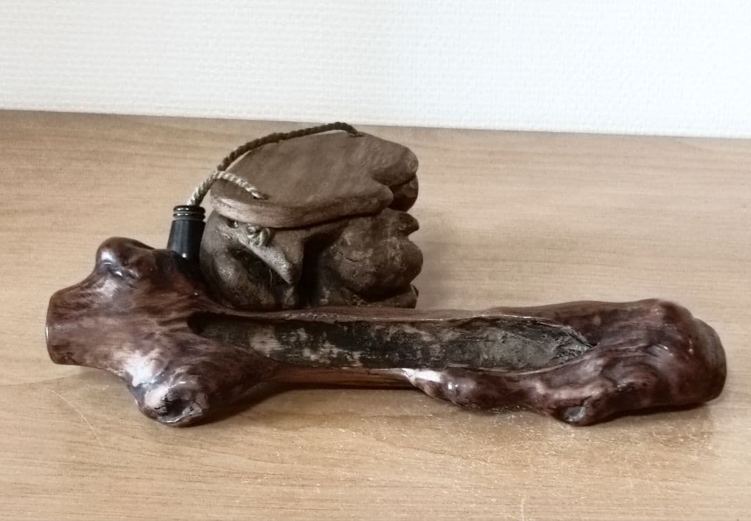 【提物】煙管 煙草入れ 煙草入れ 骨董 喫煙具 時代物　木製提物