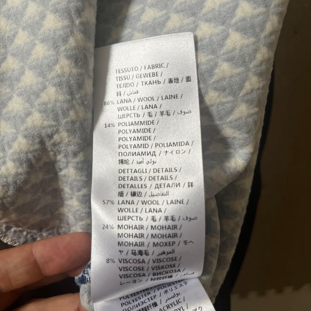 GUCCI 青と白のチェック柄スカート