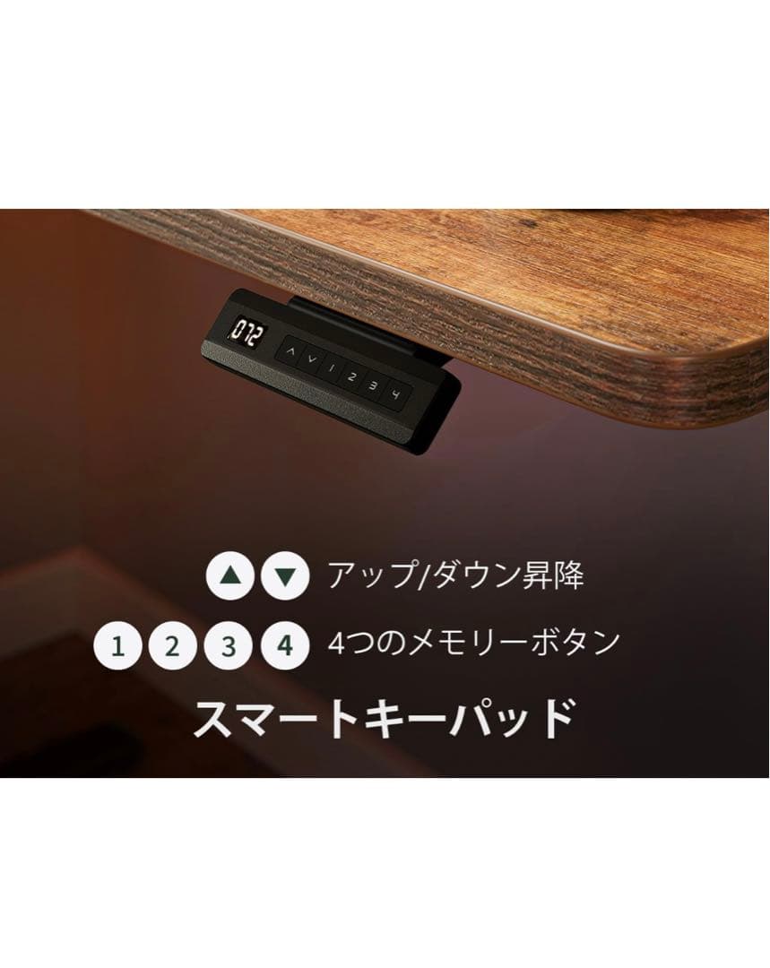 FEZIBO 電動 昇降式デスク幅120cm 奥行60cm 高さ72-118cm