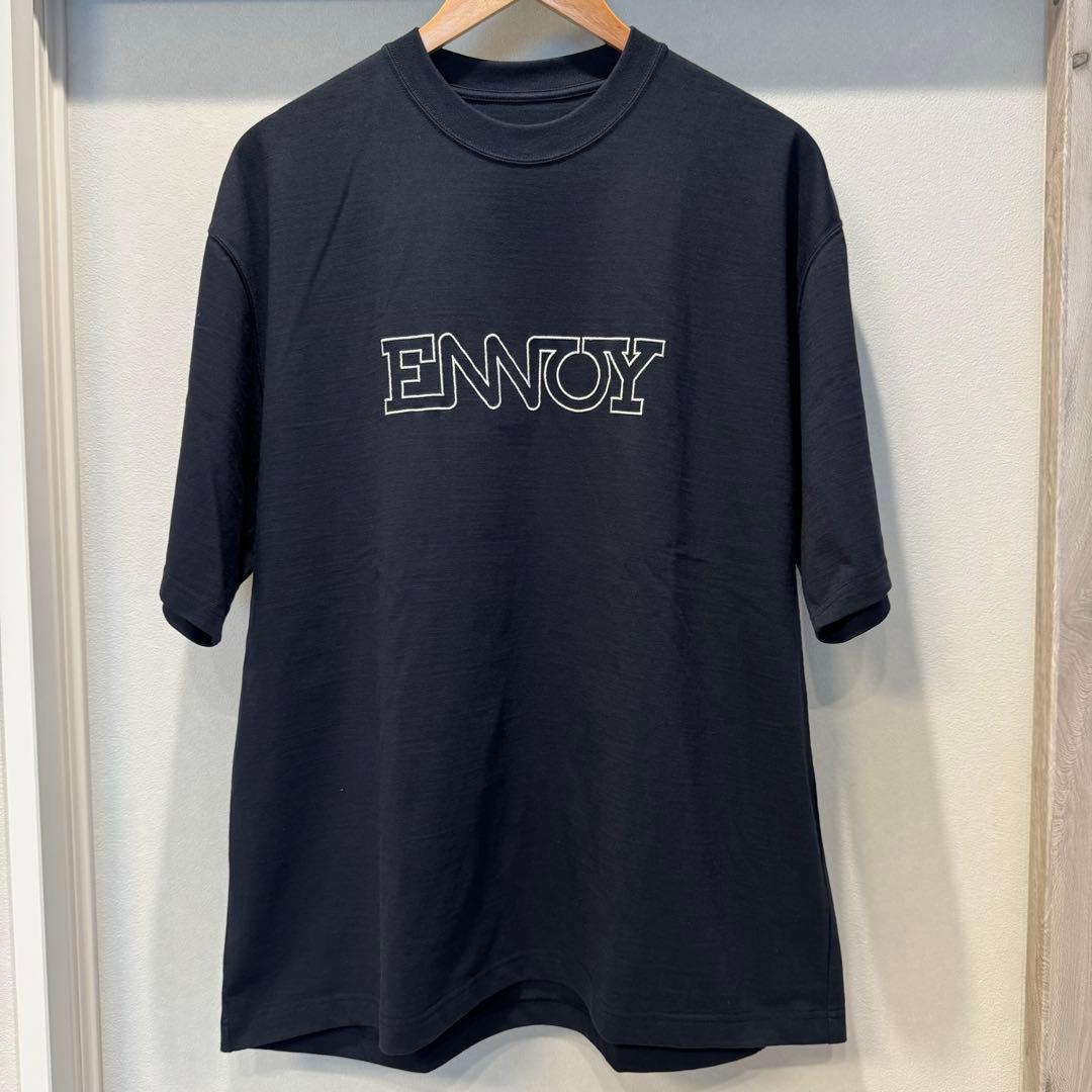 ENNOY ELECTRIC LOGO EMB T-SHIRT L ネイビー