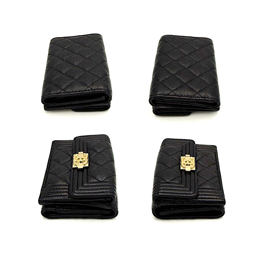 美品】シャネルキャビアスキン 三つ折り財布 ココマーク - メルカリ