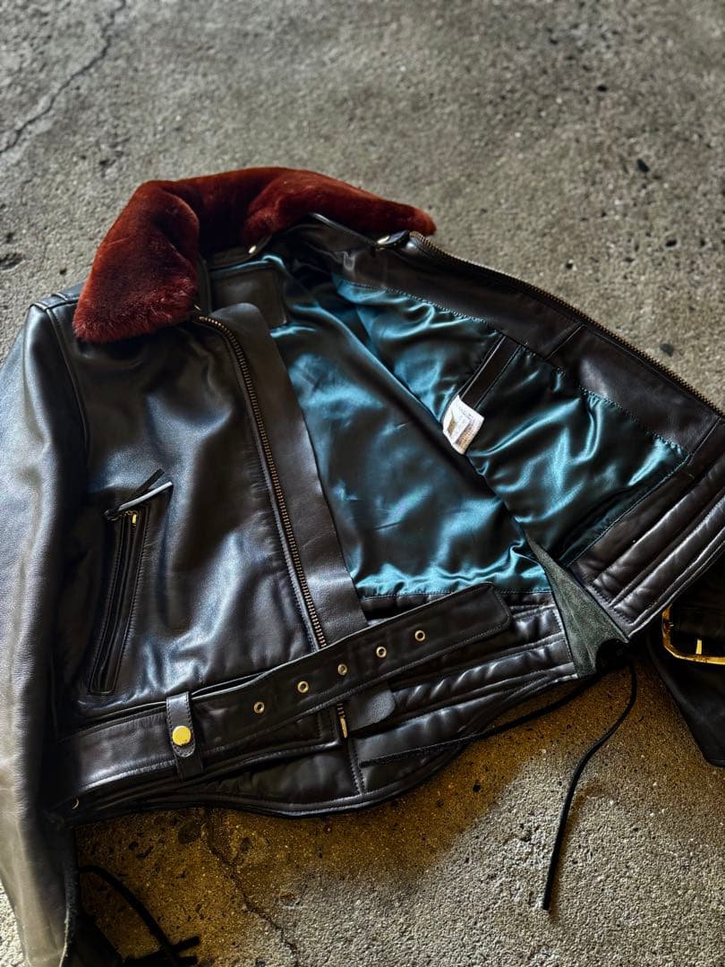 よ*じ様 上質牛革 ハーレーダビッドソン ポリスマン レザージャケット