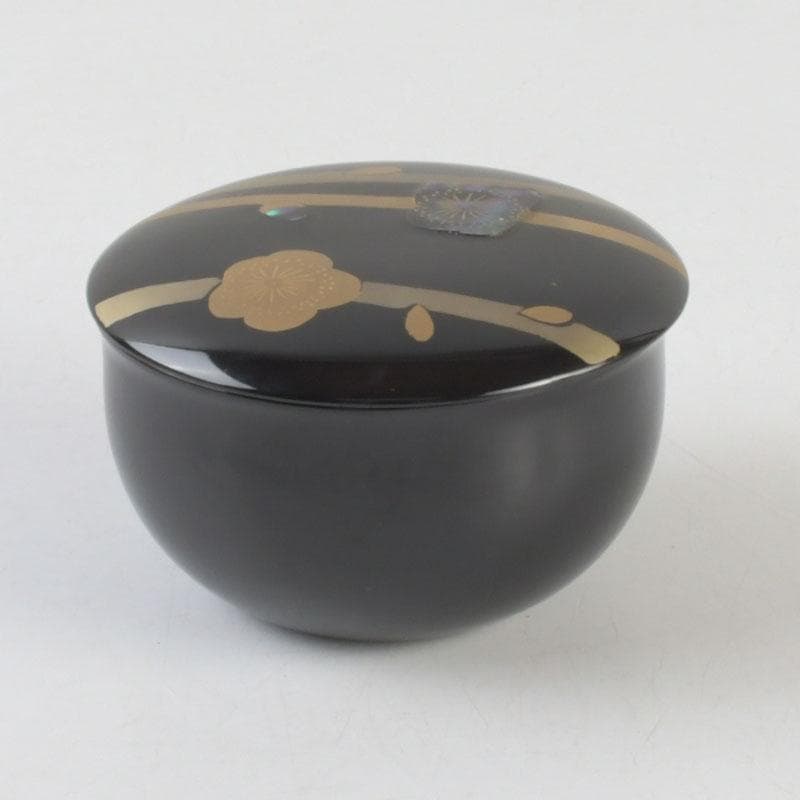 茶道具 輪島塗 岡本陽斉作 螺鈿装飾 春秋棗 共箱 V 9249