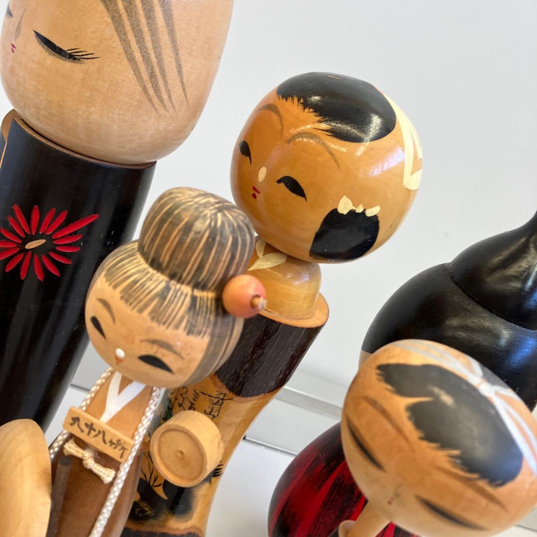 昭和レトロ 木製 伝統工芸 工芸品 こけし 小芥子 6体セット 置物