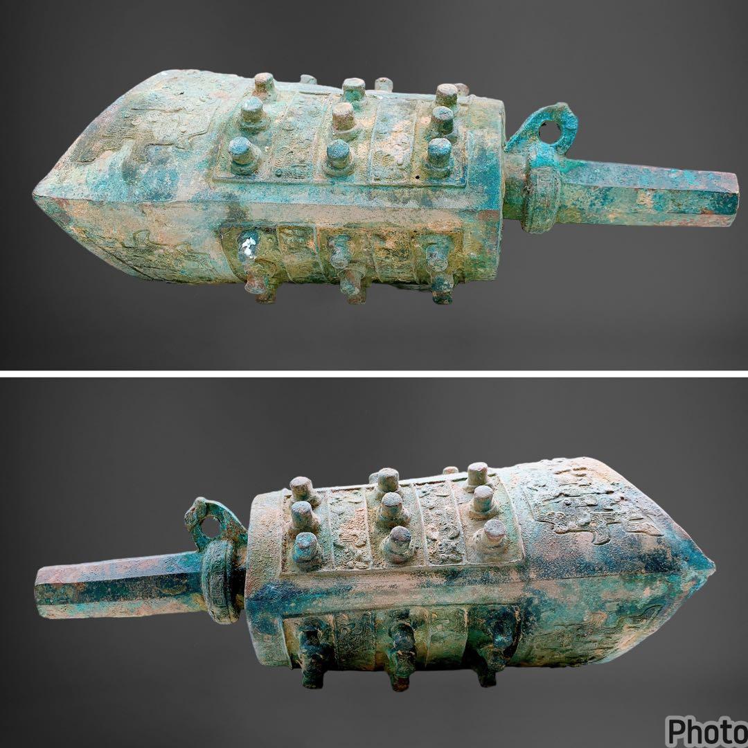 春秋戦国時代 青銅器 夔龍文 中国 銅鐸 饕餮 アンティーク 骨董品