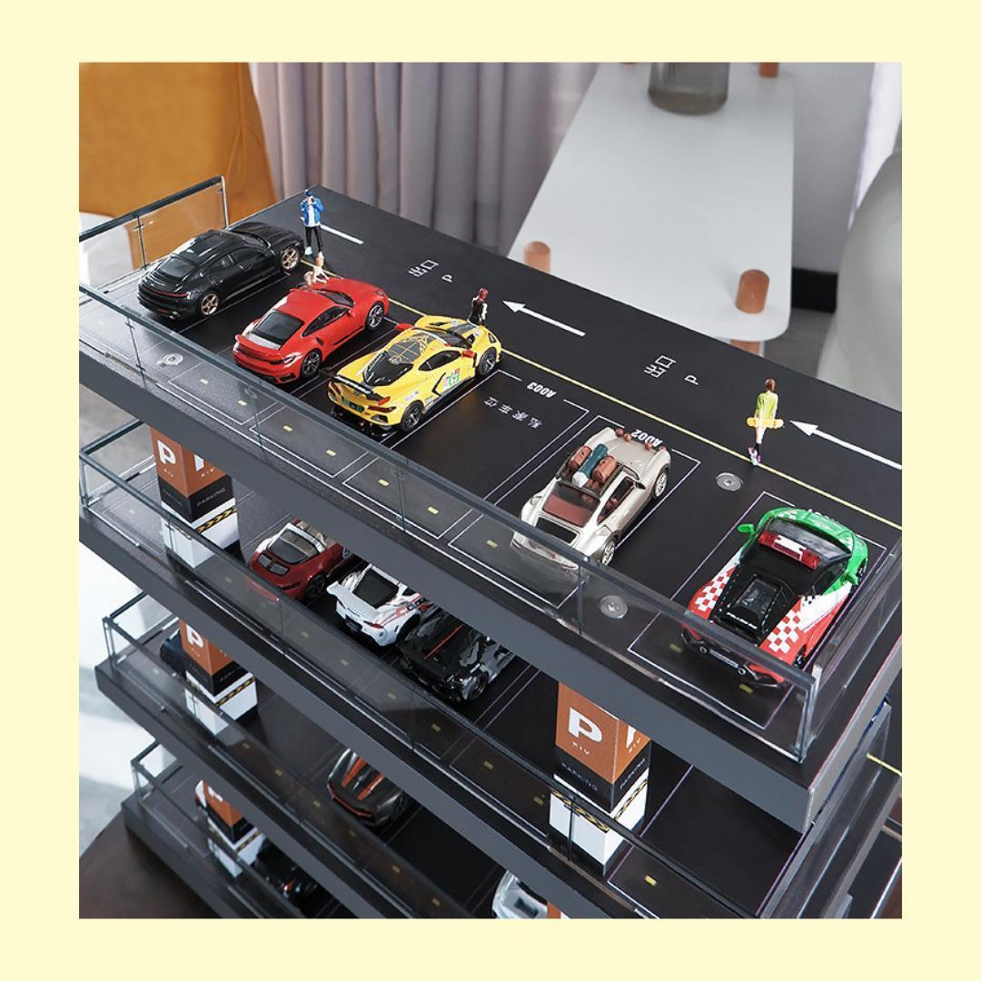 1/64 駐車場 ミニカー ジオラマ 模型 ガレージ jX6