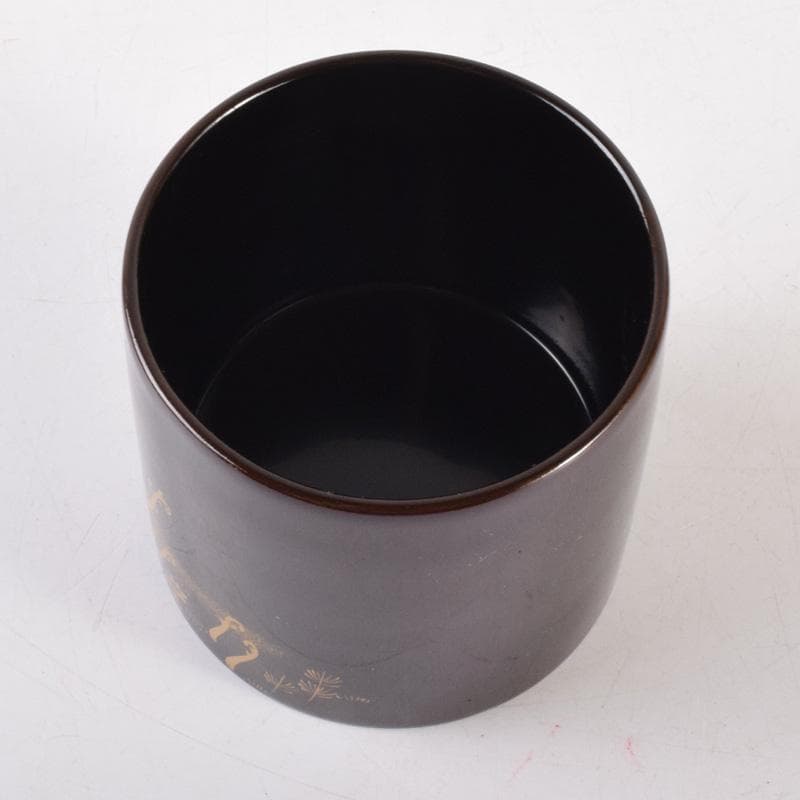 茶道具　輪島塗　元岡清斉作　春草蒔絵　金輪寺棗　共箱　V　7203