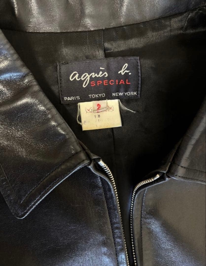 90s agnes b special ラムレザージャケット サイズ2
