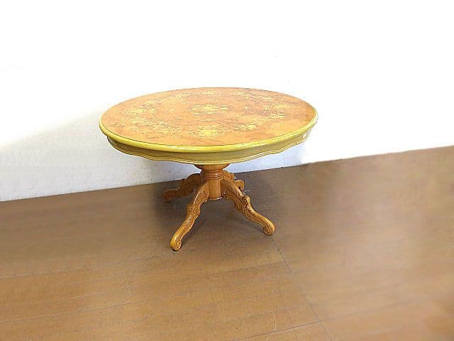 イタリア製 象嵌ダイニングテーブル 　　サイドテーブル/ラウンドテーブル