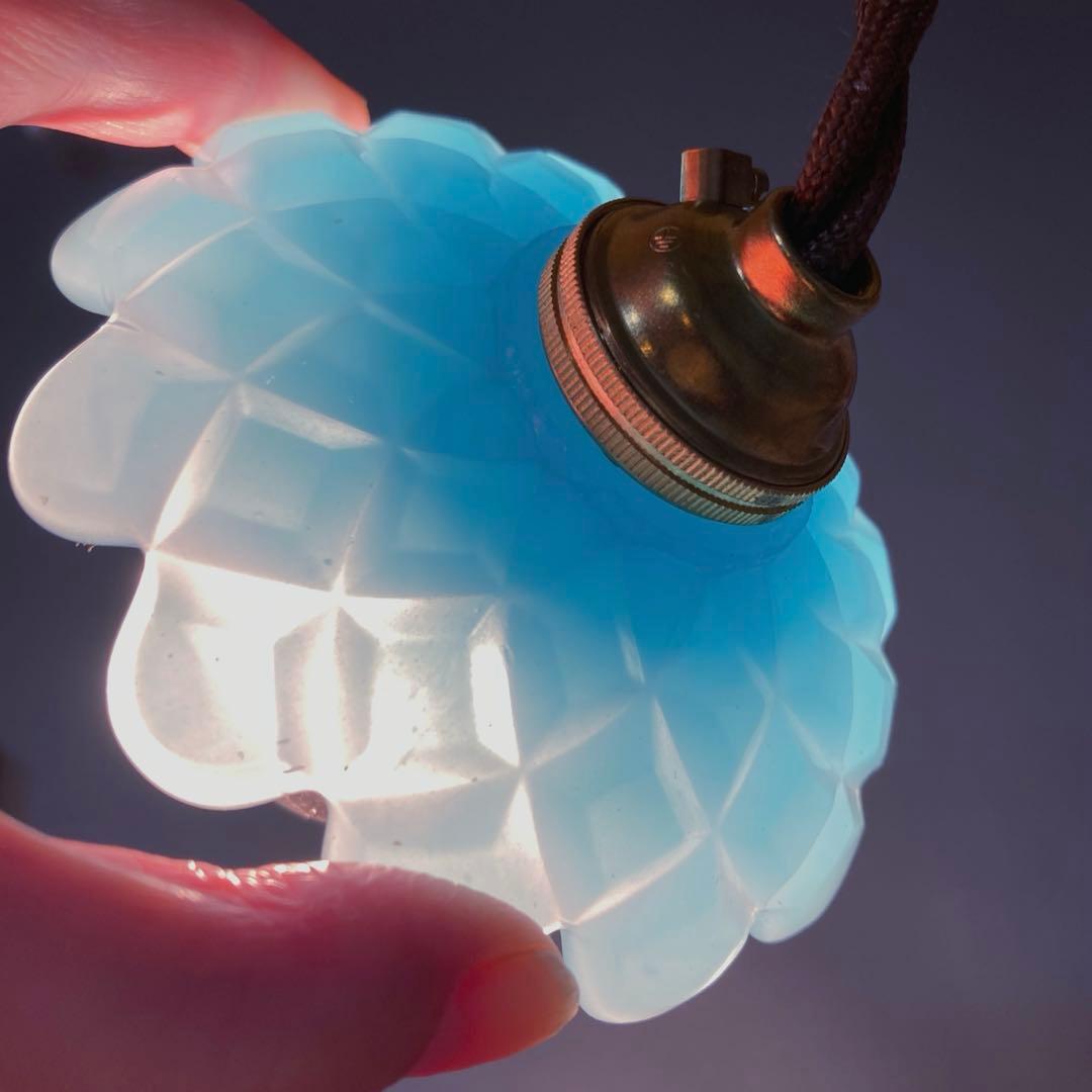 オールドバカラミニシャンデリア（刻印入）ブルーオパールセントフランス