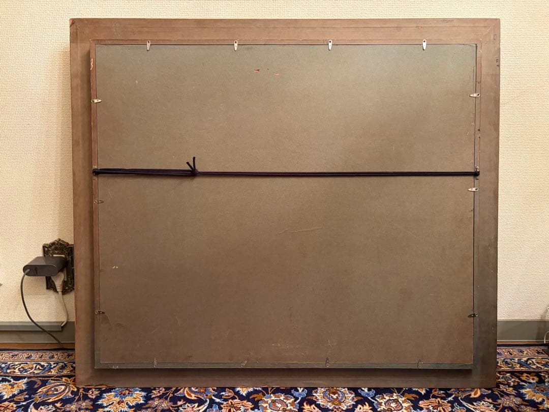 油彩画 F20号 アンティーク 山水風景画 額装