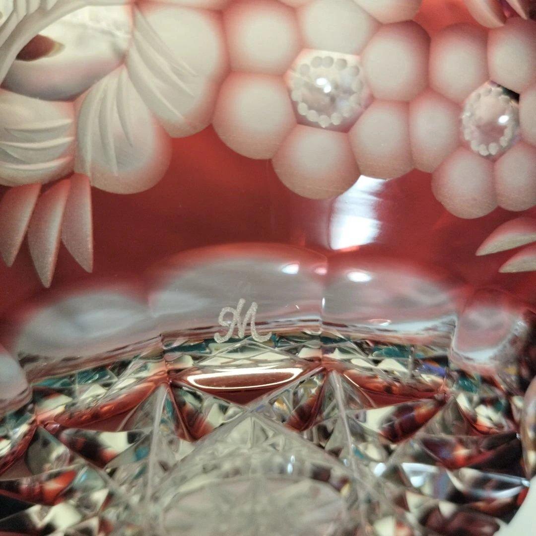 マイセンクリスタル ボール25cm 赤被せ バラ - メルカリ