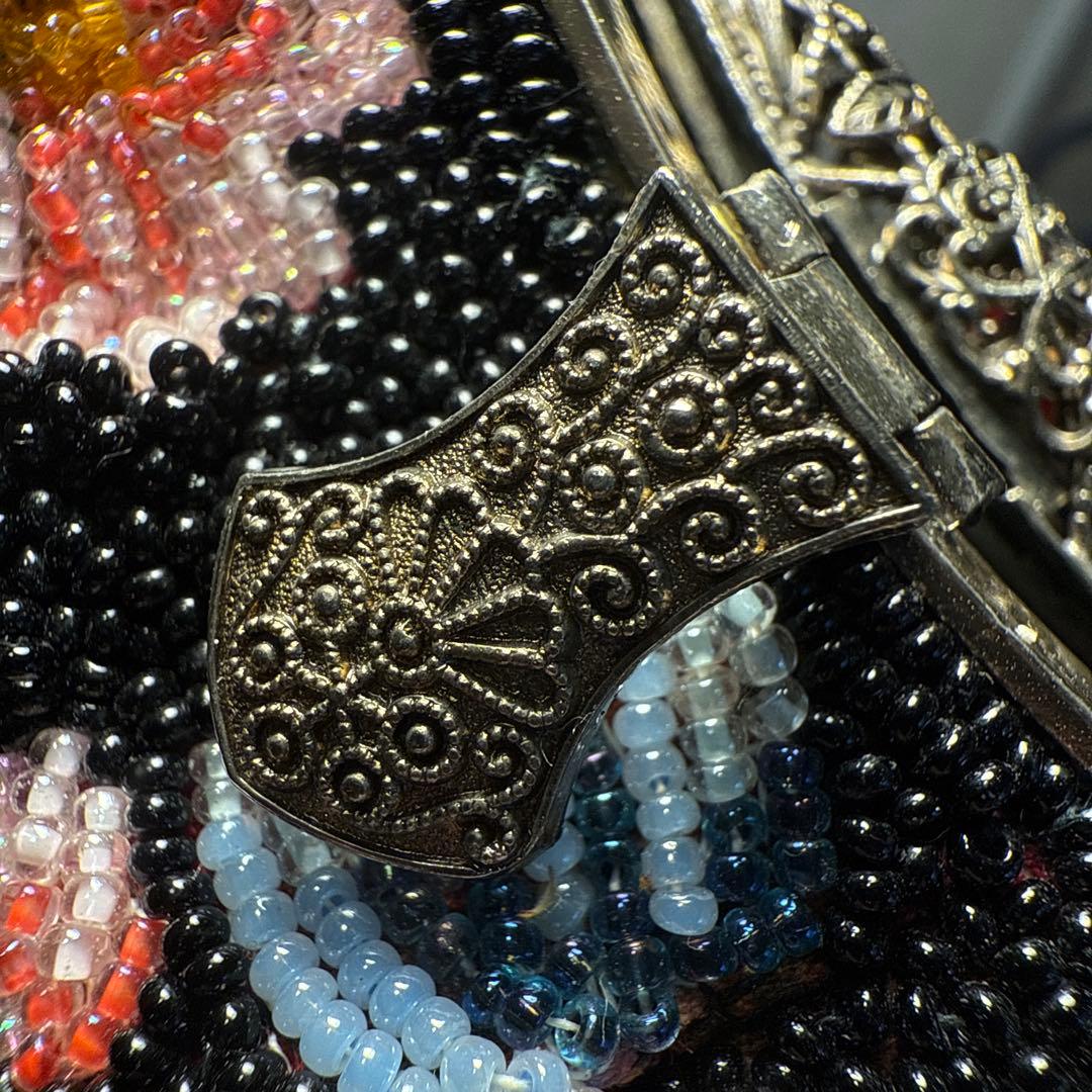 ビーズバッグ 花柄