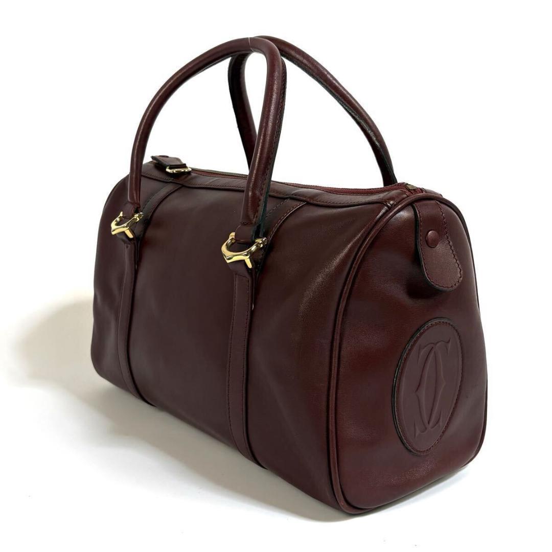 【美品】Cartier レザー マストライン ハンドバッグ 元袋カード付き