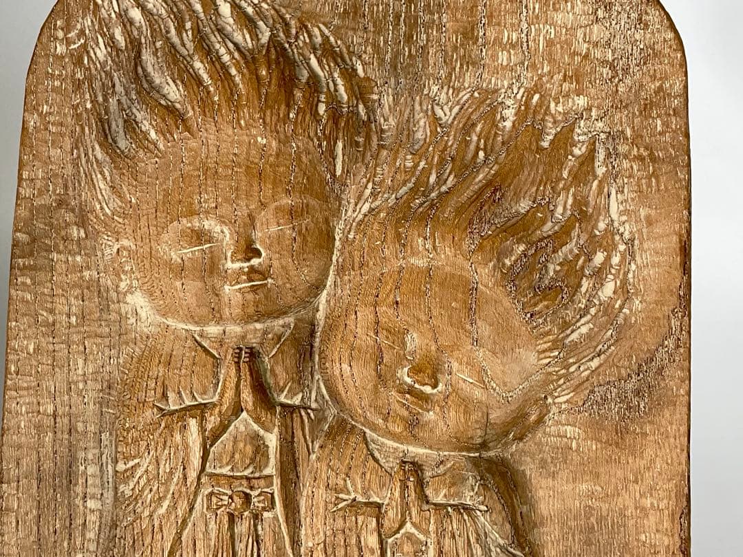 彫刻家 牧田善晴 ふたりの童子 祈り 木彫 一刀彫 長野県