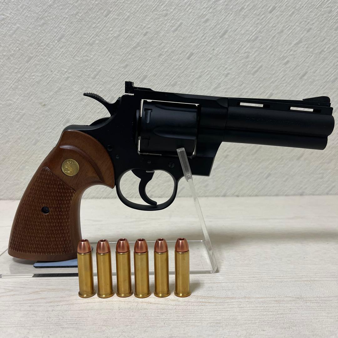 【タナカ モデルガン】コルト パイソン4インチ 冴羽獠モデル　木製グリップ交換済