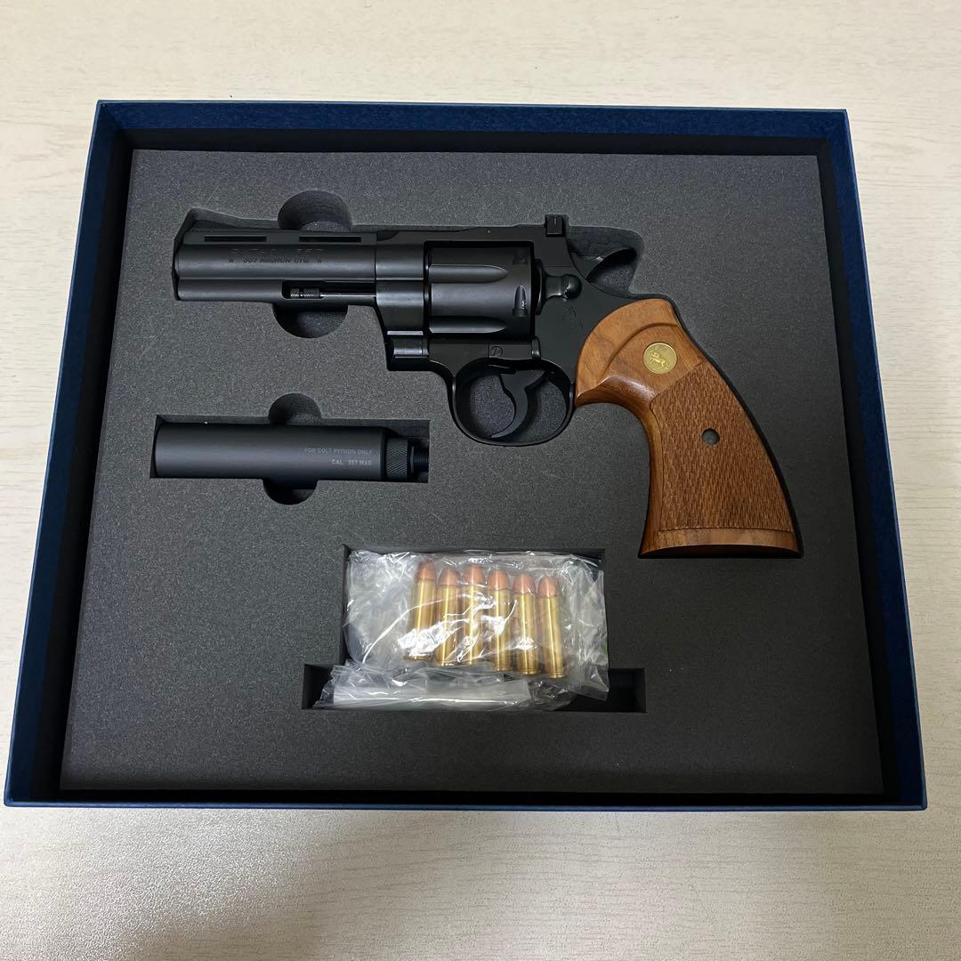 【タナカ モデルガン】コルト パイソン4インチ 冴羽獠モデル　木製グリップ交換済