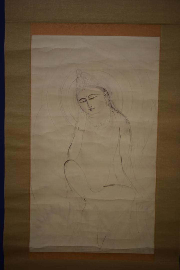 複製/無落款/観音図/工芸/村上華岳？/布袋屋掛軸HI-893の通販はau PAY