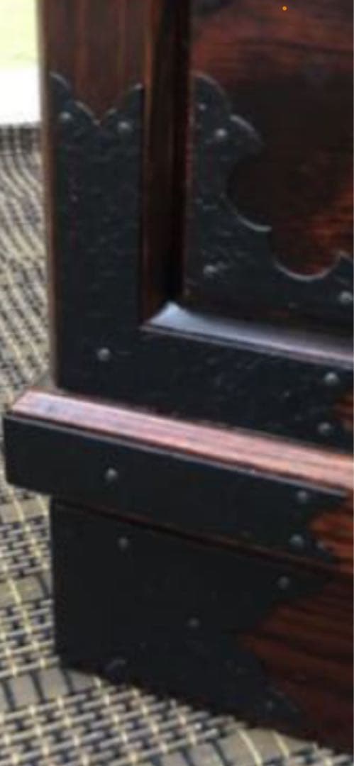 彫刻入り 高級打ち出し金具コンパクト和箪笥☆年代アンティーク☆補償