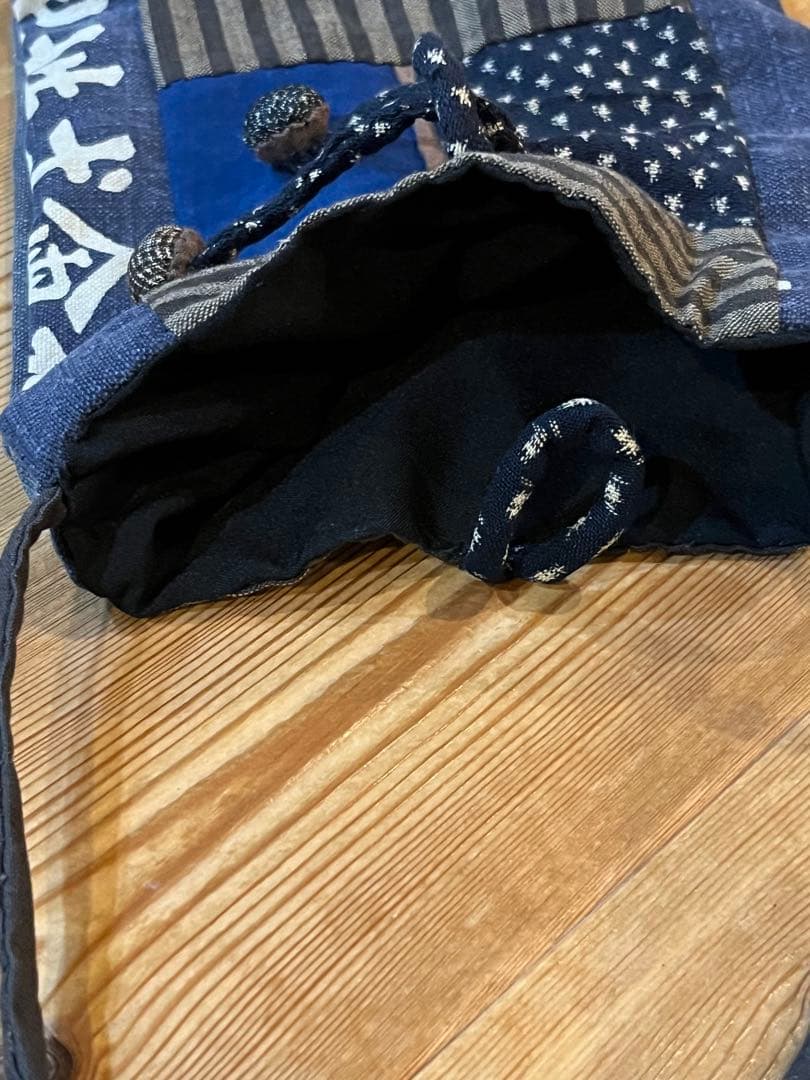 藍染 デニム古布リメイク ハンドメイド刺し子 トートバッグ ポーチ