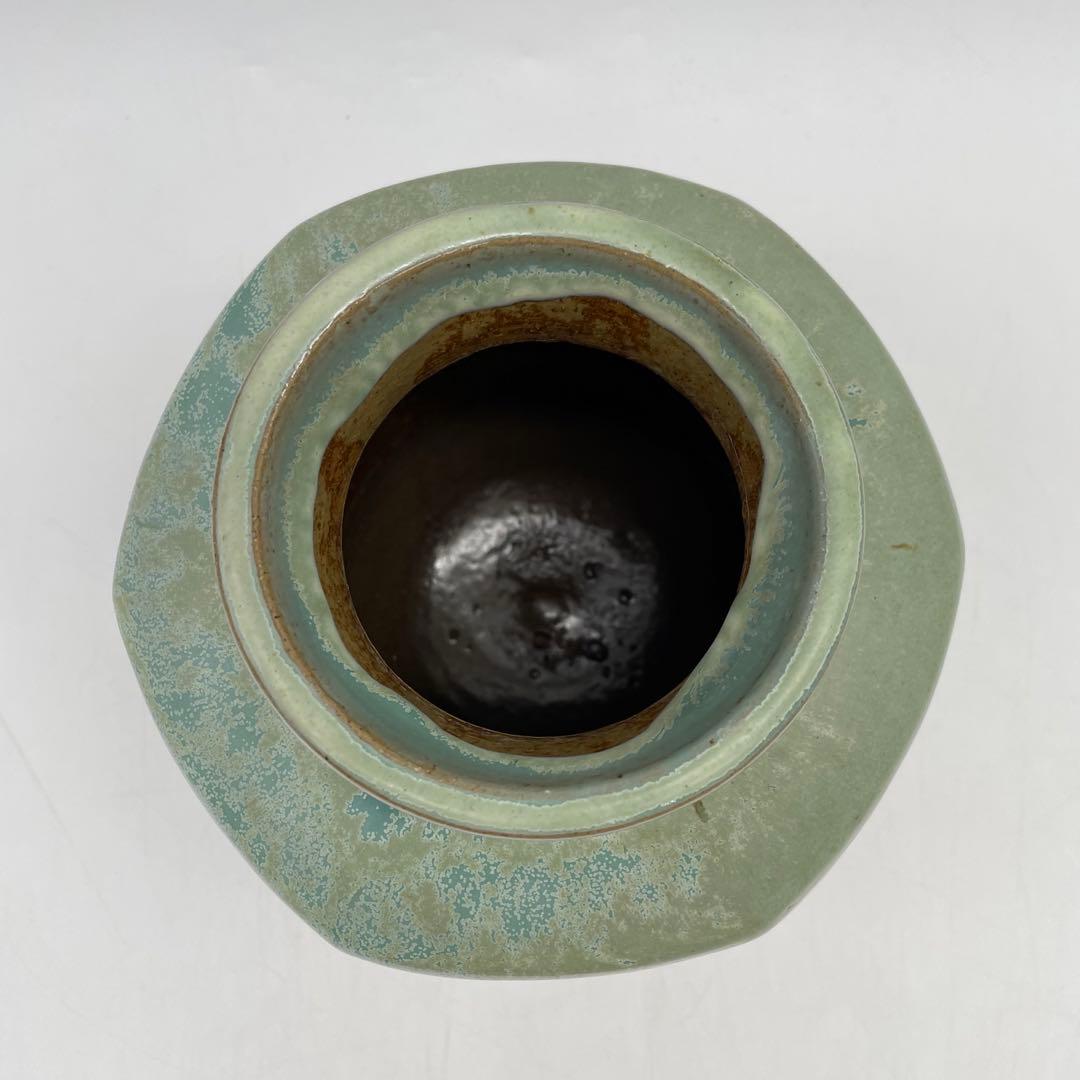 鳥取民藝 牛ノ戸焼 面取染め分け花瓶 93