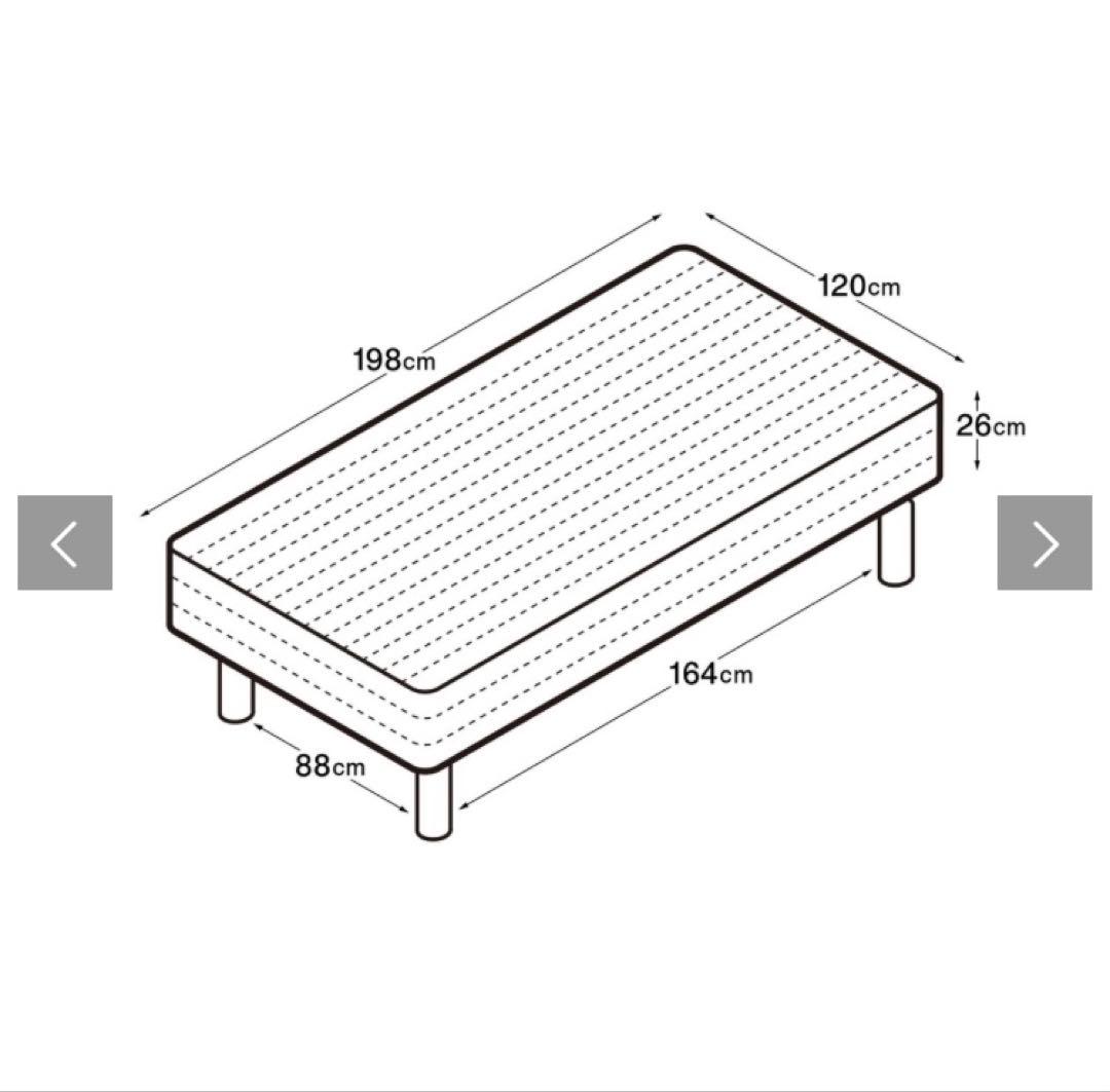 脚付きセミダブルマットレス ホワイト
