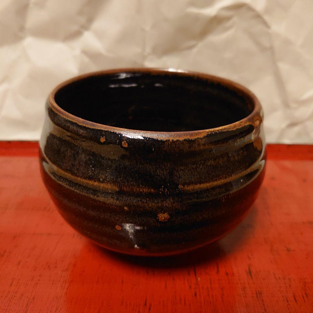 バーナード リーチ作 黒釉茶碗 セントアイブス窯