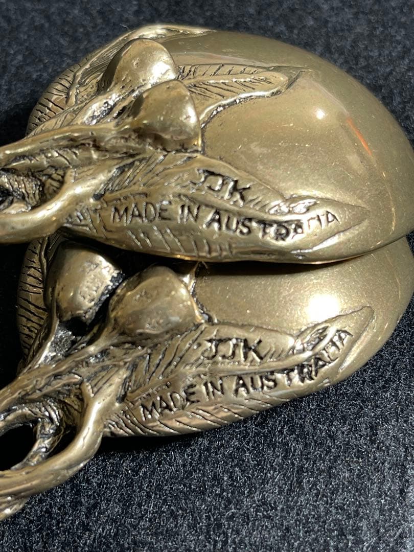 ヴィンテージ JJK オーストラリア装飾真鍮ティースプーン2とスクープ