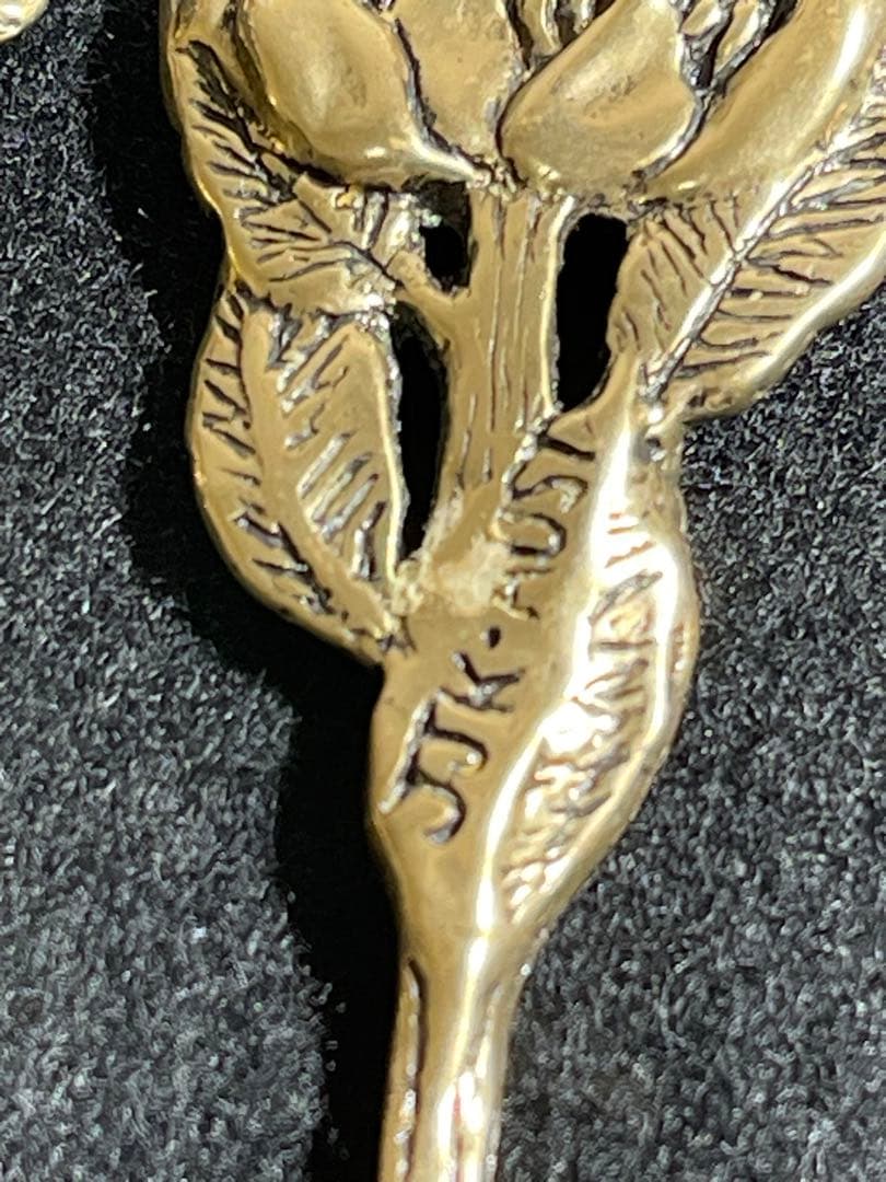 ヴィンテージ JJK オーストラリア装飾真鍮ティースプーン2とスクープ