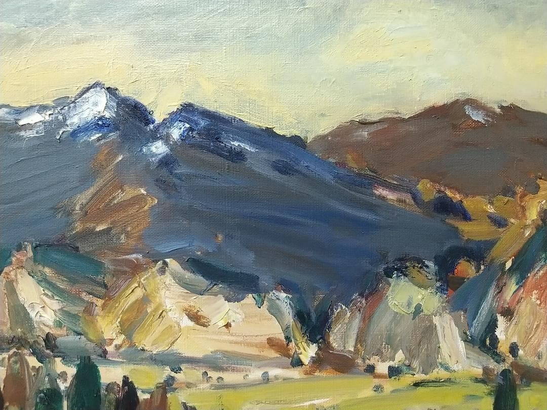 絵画「箱根初冬」 1968 F6 油絵 油彩画 風景画 アート - メルカリ