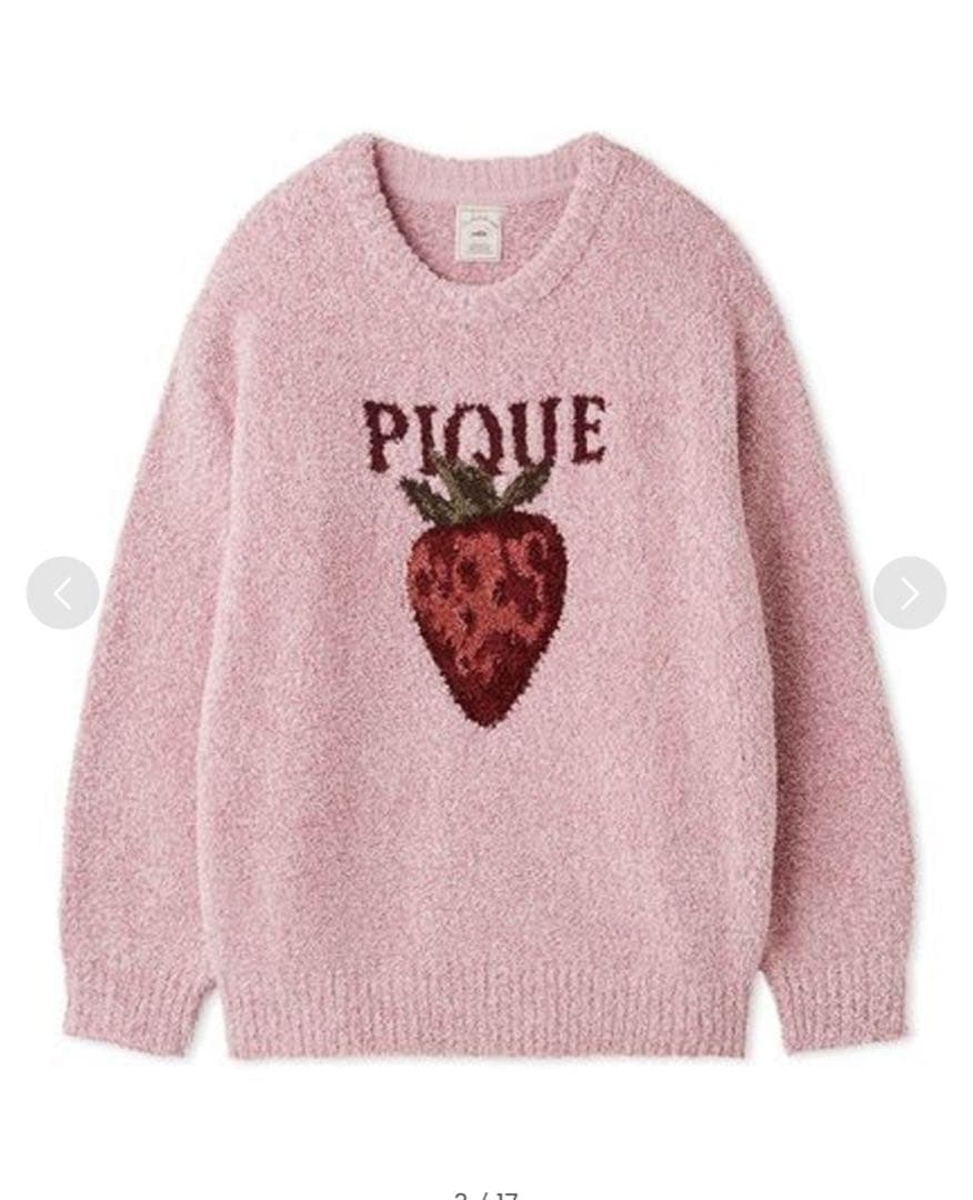 ジェラートピケ メランジストロベリージャガードプルオーバー&ロングパンツ