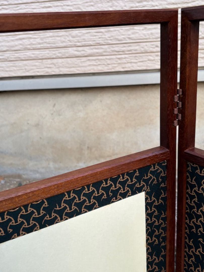 茶道具上透遠山女桑縁風炉先屏風独楽継両面開き間仕切り結界炉風炉兼用