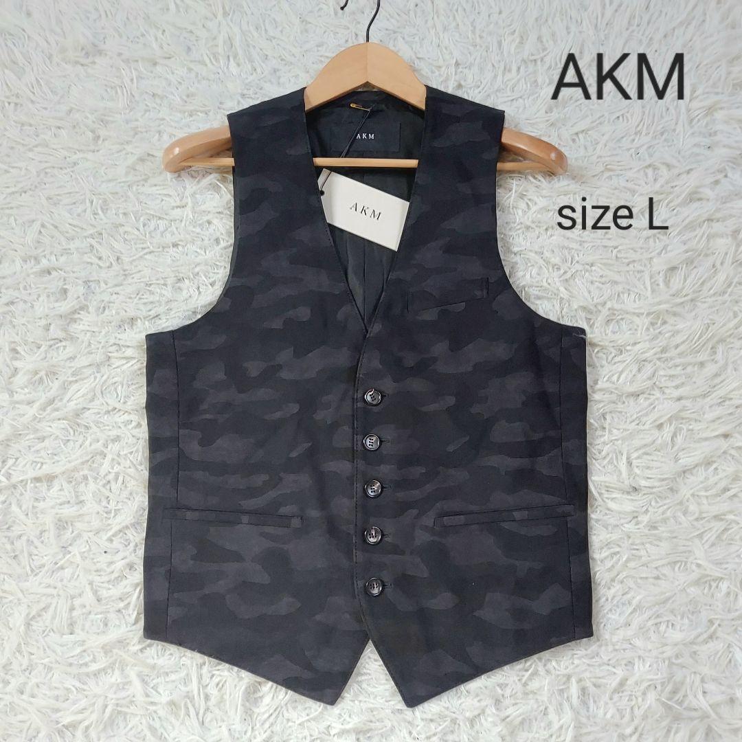 [美品]AKM　ジレ　ベスト　カモフラ　迷彩　ブラック　L V0157 ミリタリーBIGベスト(M トライバルカモ): アウター - RNA ONLINE