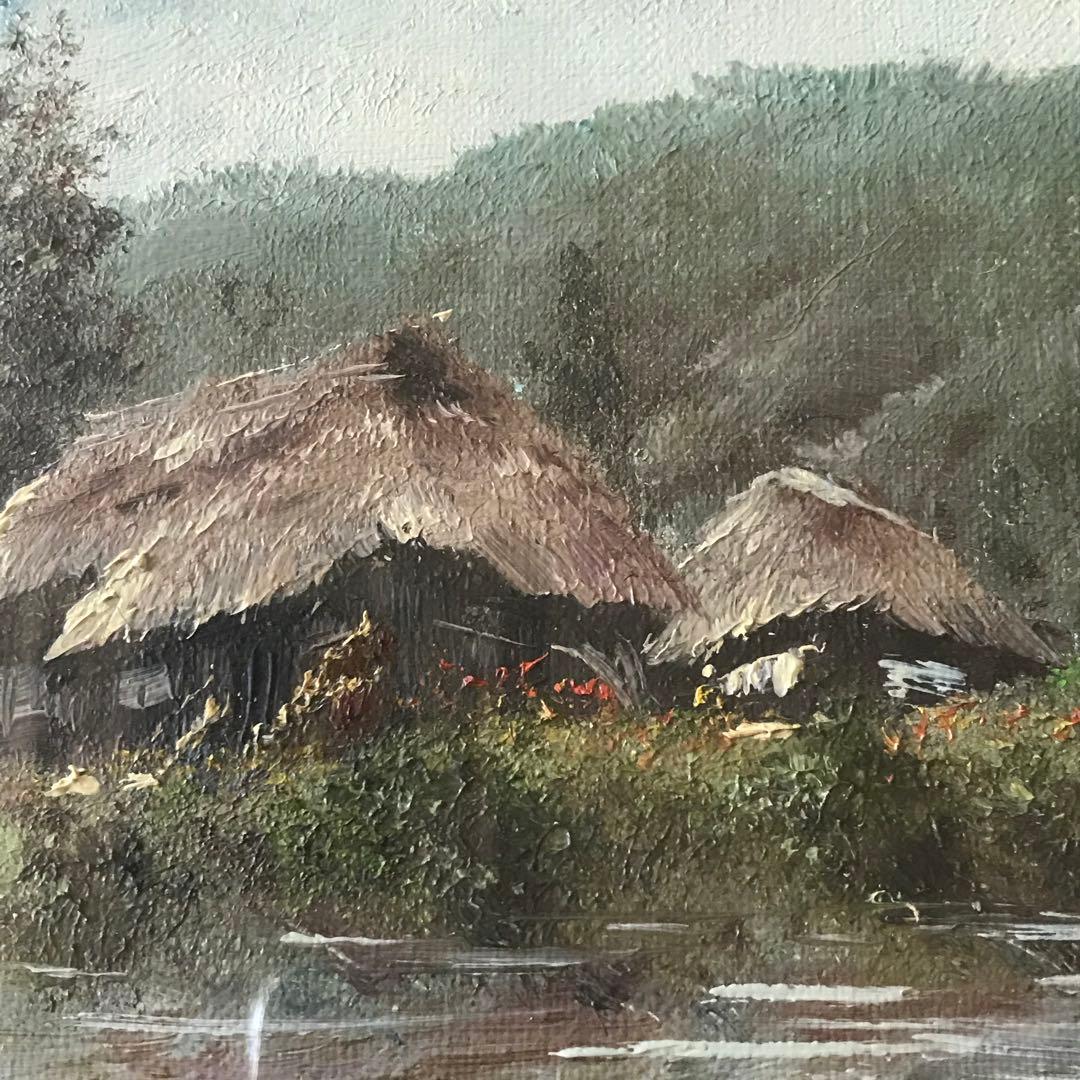 駒井敬三郎(駒井啓三郎)「土蔵と農家」油彩 SM 額装 無所属 油絵 油画