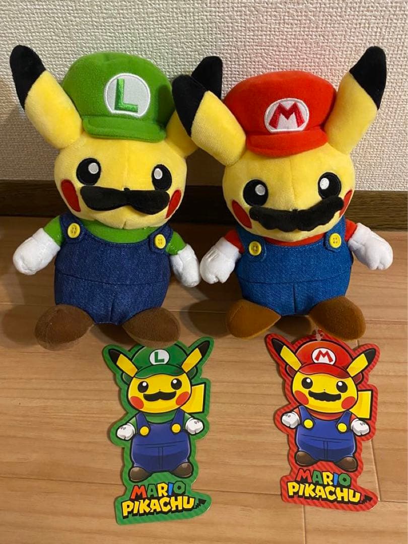 スーパーマリオ マリオピカチュウ ルイージピカチュウ ぬいぐるみ