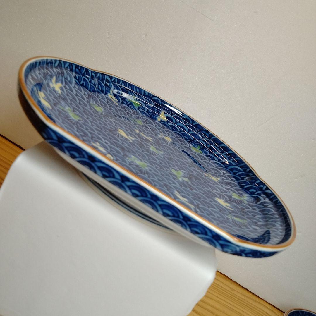 ☆館林 源右衛門 染錦波千鳥皿 - メルカリ