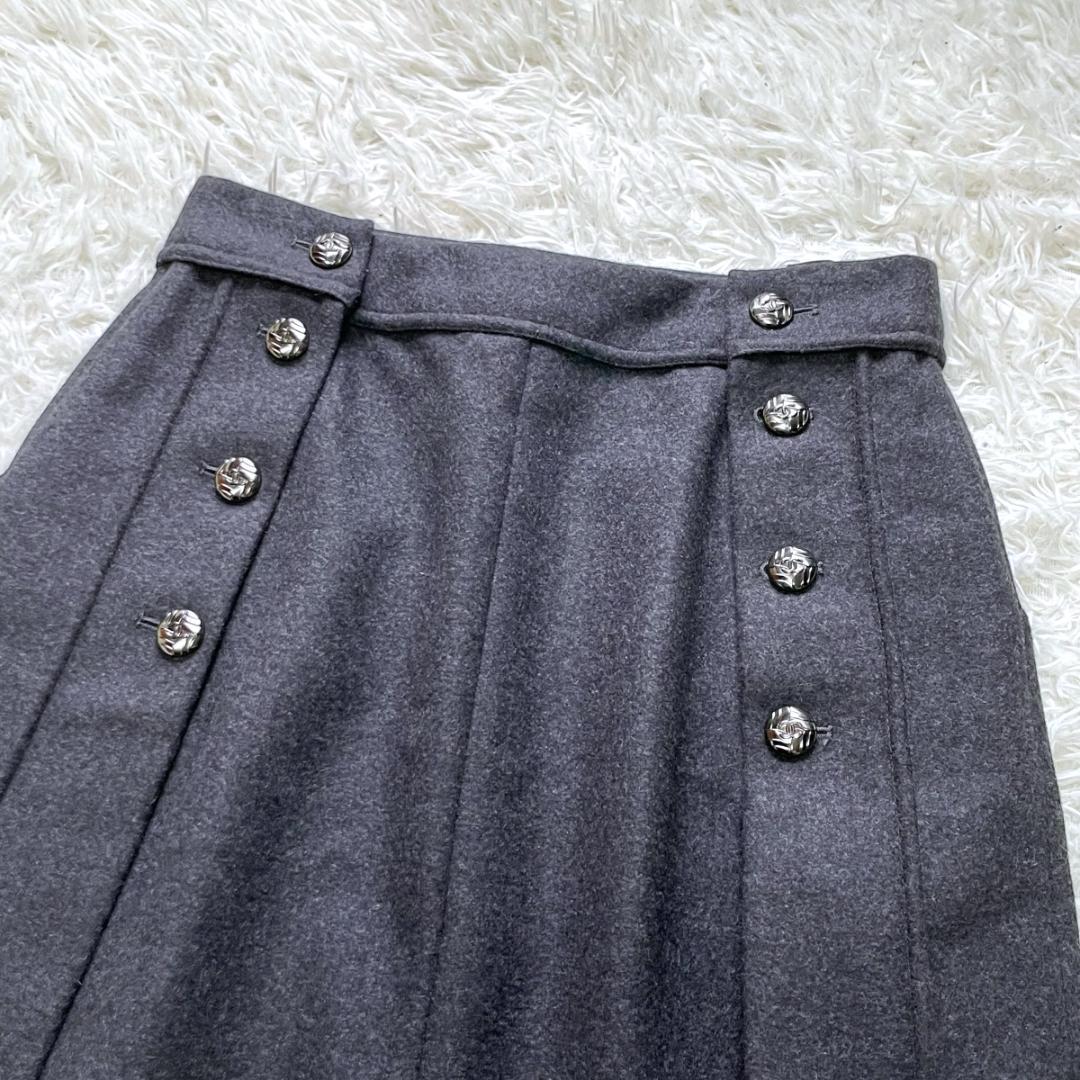 みるく　CHANEL ココマーク メタルボタン アンゴラ混ウールスカート