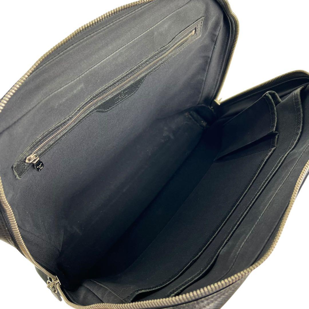 【美品】ルイヴィトン　タイガ　ビジネスバッグ　トート　レザー　黒　ハンド