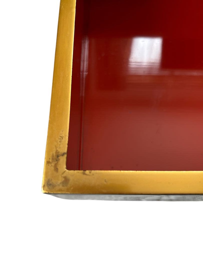 ✨漆塗り 四段重箱 木箱付き 黒塗 内朱 金縁 お正月 来客用 伝統和食器✨