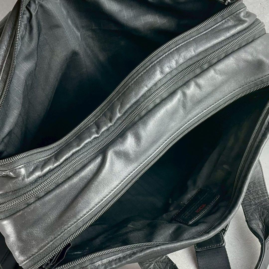 トゥミ96141DHオールレザーブリーフビジネスショルダートートバッグ