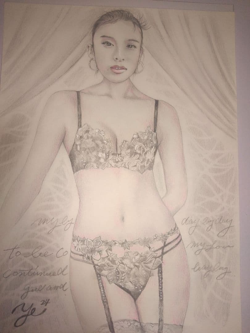 裸婦、美人画、絵画4号、朝の目覚めD山本英二、真作、肉筆、新品