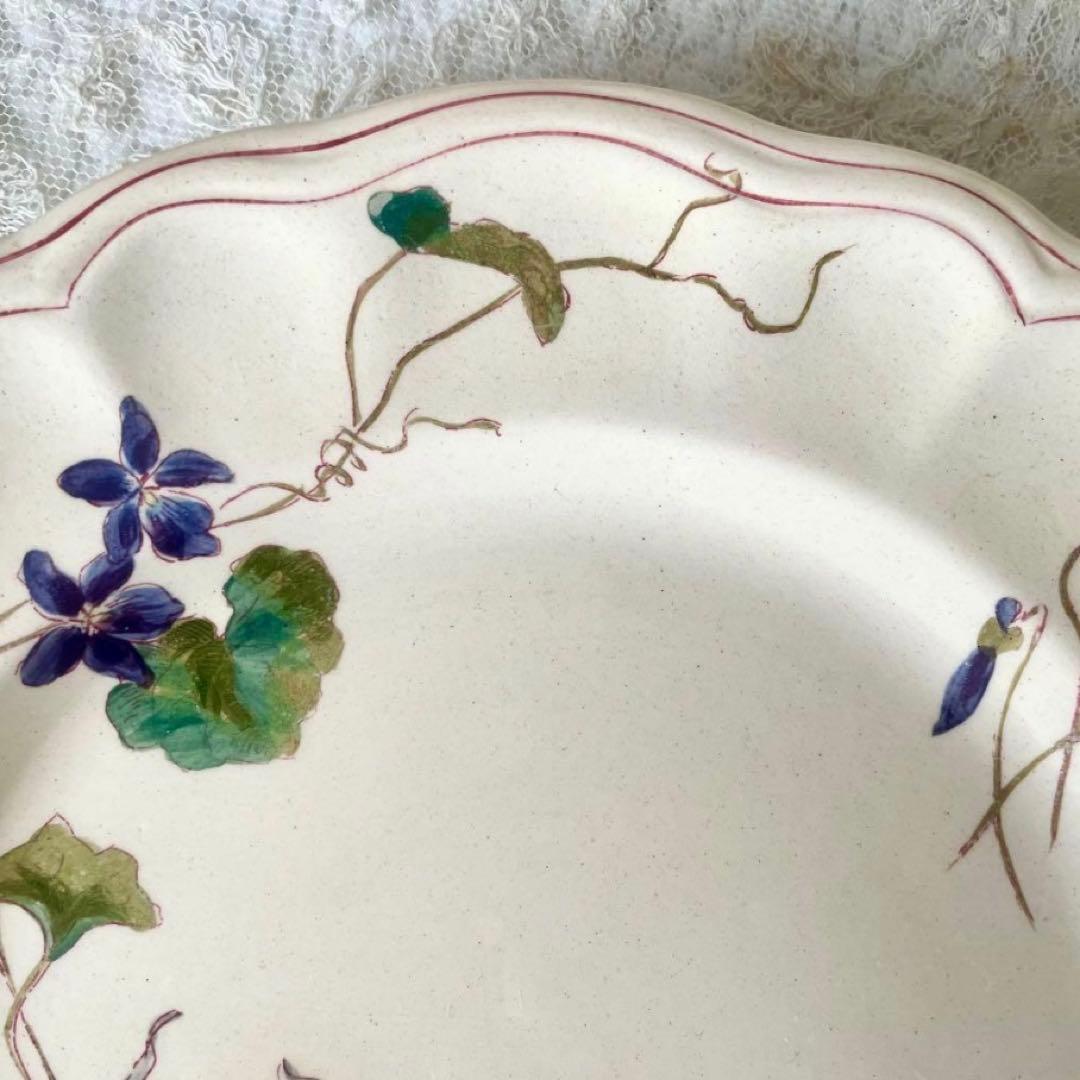 レア】すずらんとスミレのプレート皿 ロンシャン 鈴蘭すみれフランス