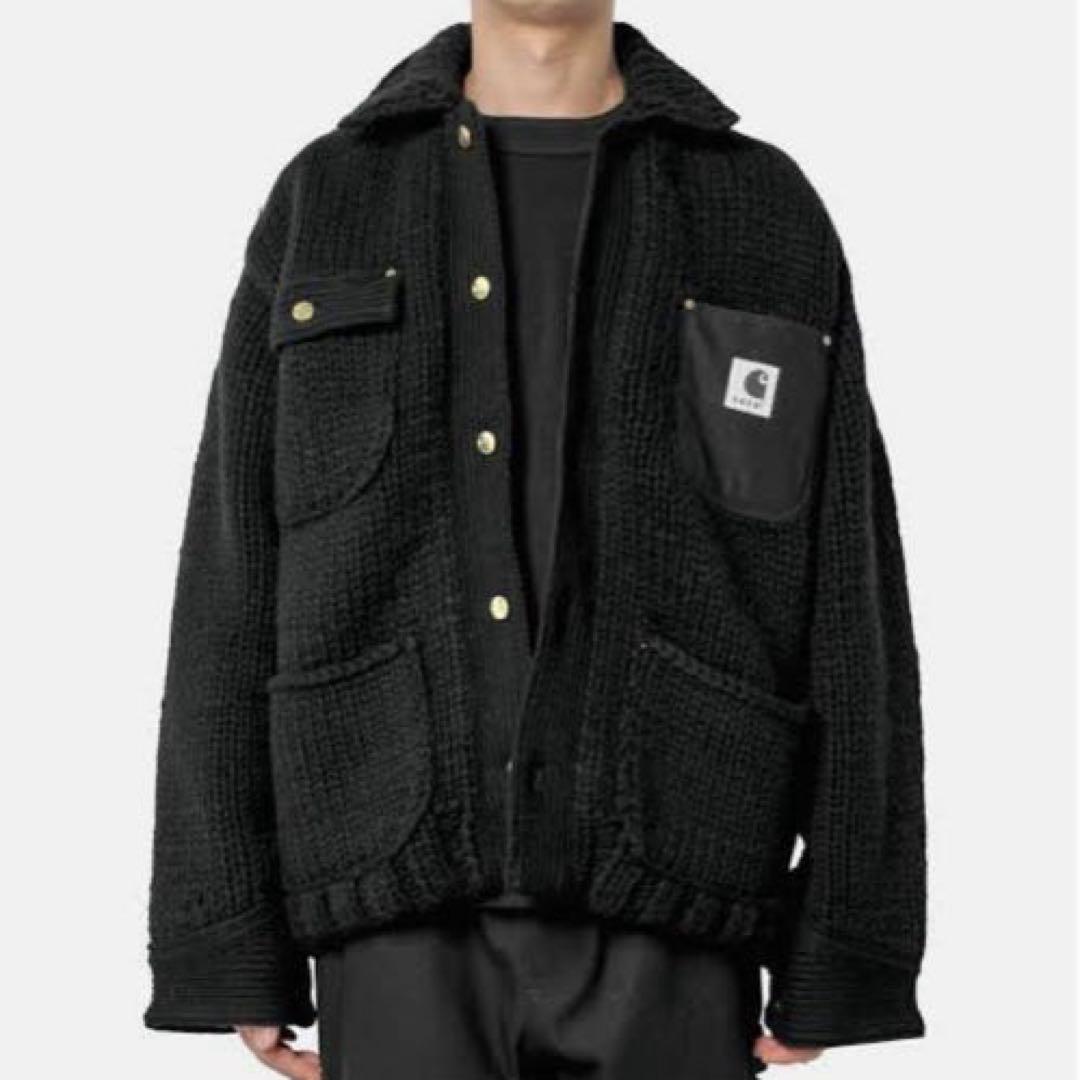 sacai Carhartt WIP KnitJacket 黒タグ付き新品未使用 - メルカリ
