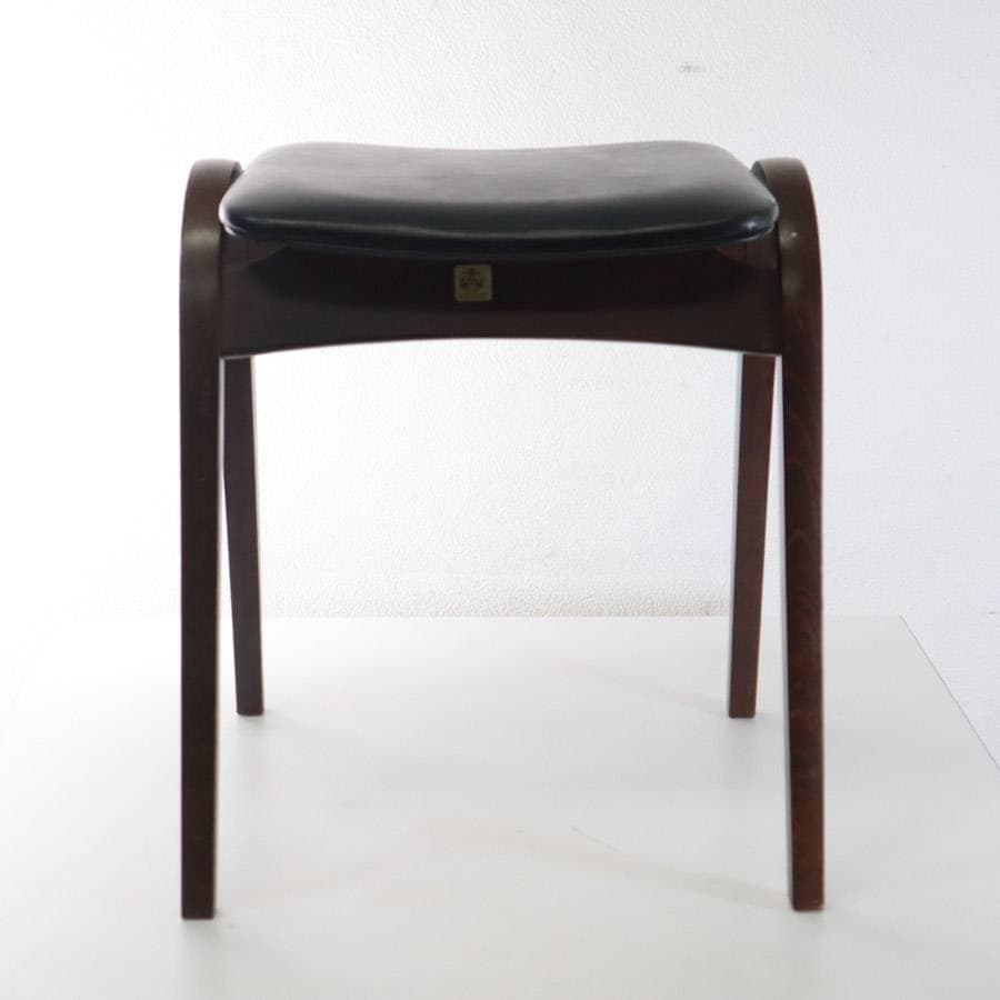 秋田木工 IDC大塚 No.202 剣持勇 スタッキングスツール 黒 PVC⑧