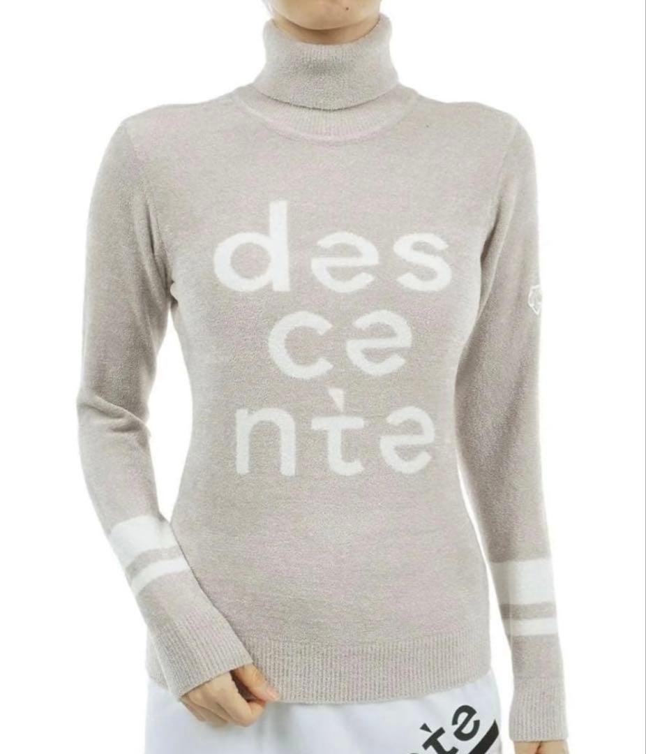 デサントゴルフ　タートルネックインターシャモールセーター　ニット