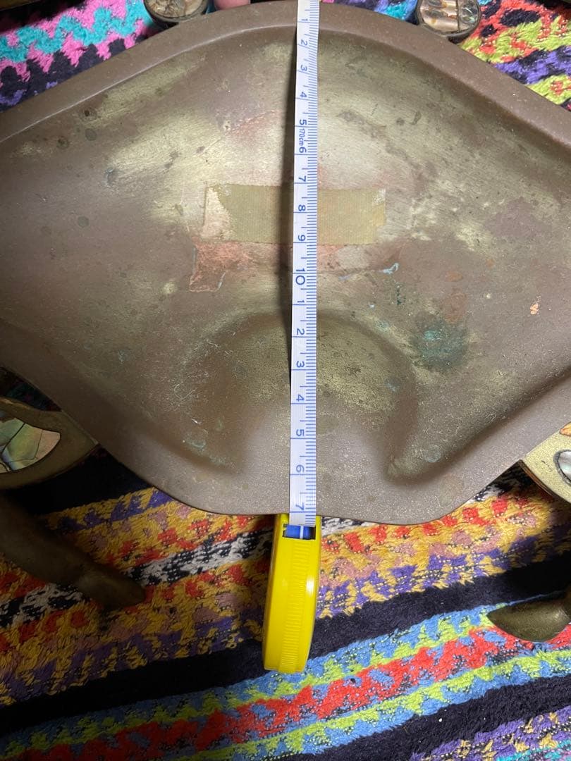 カニ型金属トレイ 貝殻装飾付き 灰皿 アクセサリー置き