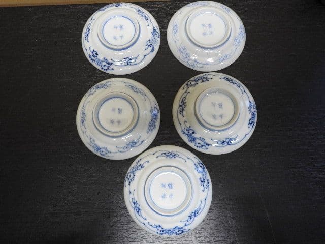 平戸鶴峰園後庭焼 中里三猿 祥瑞作 10客 共箱 MA140