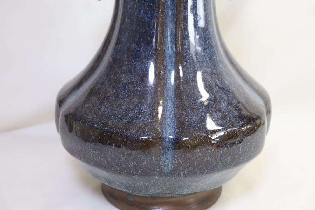 中国 鈞釉双耳瓶 送料込み0408