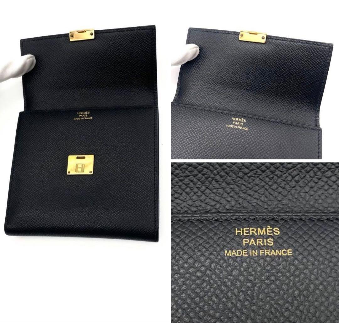 売り切り価格！美品 HERMES エルメスクリック12 三つ折り財布　黒
